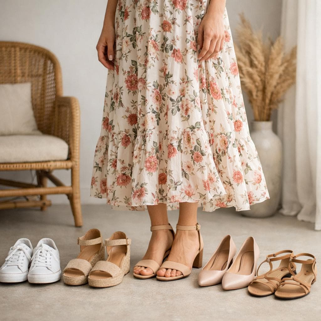 Jak dobrać odpowiednie buty do długiej sukienki w kwiaty? Sprawdź nasze wskazówki!